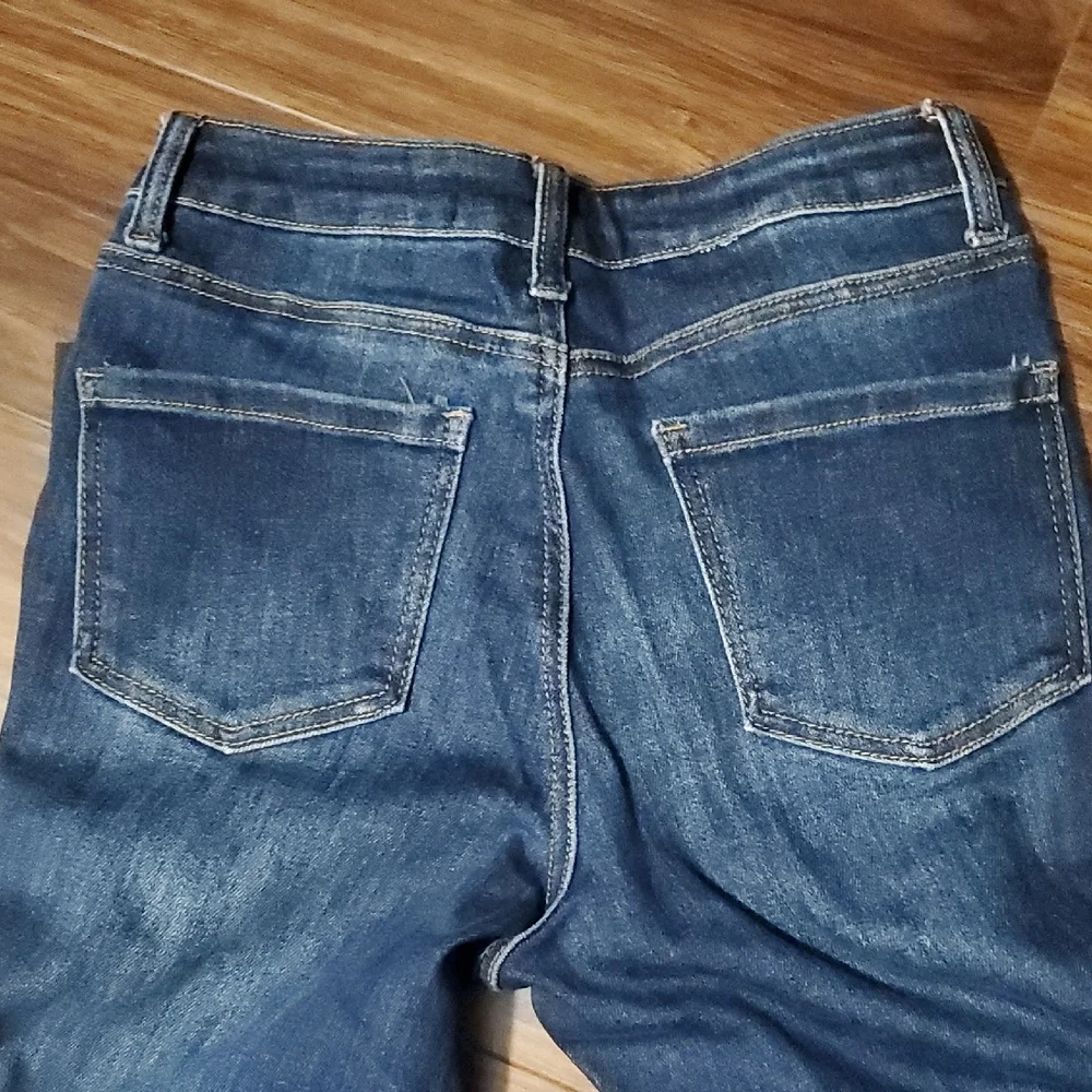 Rockstar Original Dark Blue Distressed Flare Jeans - Picture 5 of 9
